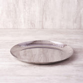 Chrome Stainless Steel Dinner Plate Set Of 6 - Rhythm Garden Series | Corporate Gifting For Diwali - Ribbed Pattern Glossy Finish Plates | Serve Ware, Dinnerware & Tableware